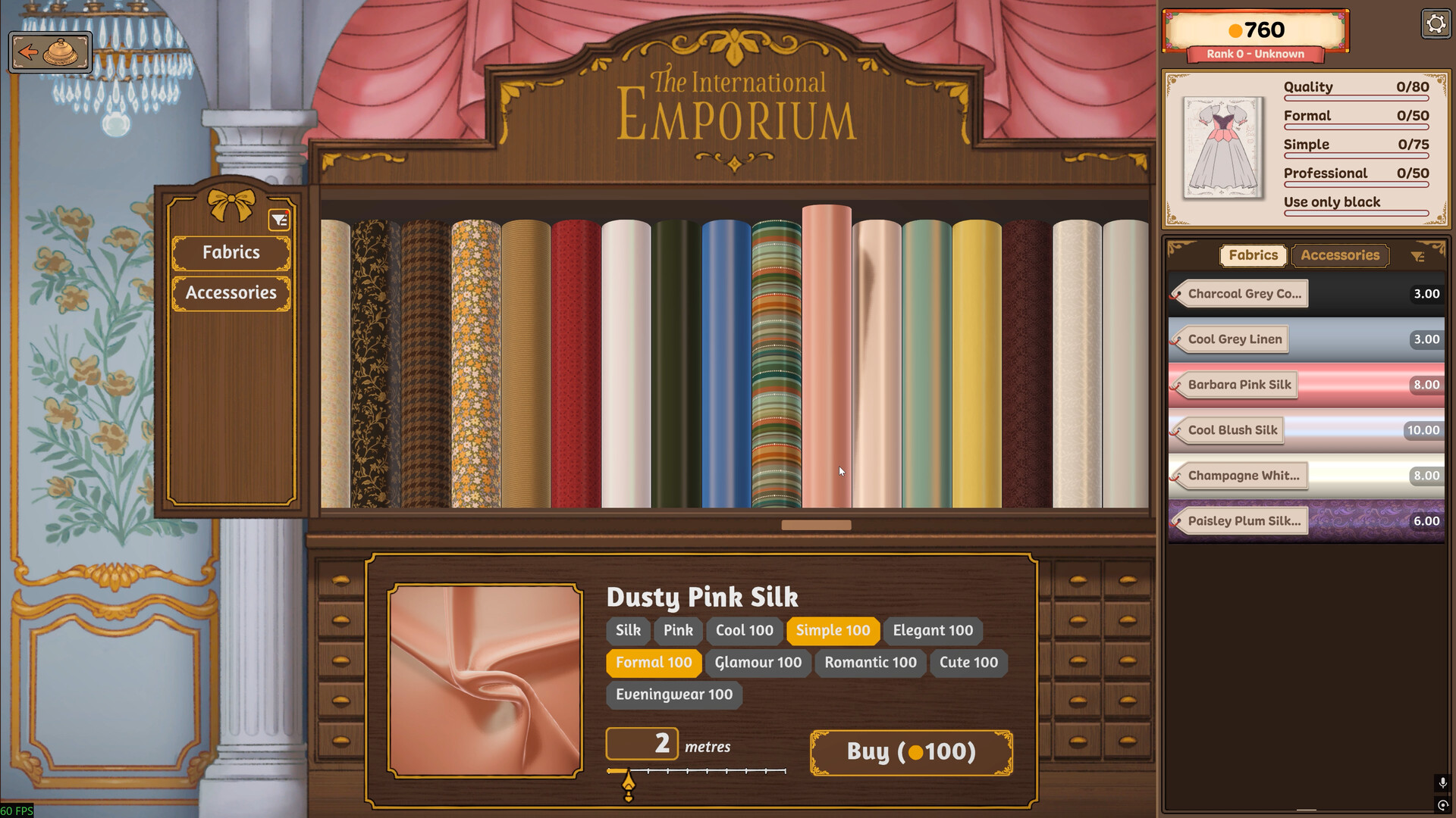 The International Emporium fabric shop with fabric bolts